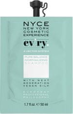 NYCE Vegánsky šampón pre mastiacu sa pokožku hlavy a lupiny Evry ( Pure Balance Normalizing Shampoo) (Objem 50 ml)
