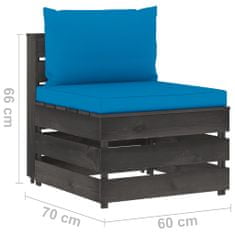 Petromila vidaXL 7-dielna sedacia súprava s podložkami, sivá, impregnované drevo