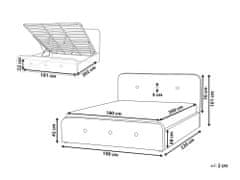 Beliani Tmavosivá posteľ s úložným priestorom 180 x 200 cm RENNES
