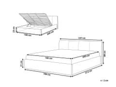 Beliani Béžová posteľ s úložným priestorom 180x200 cm ORBEY