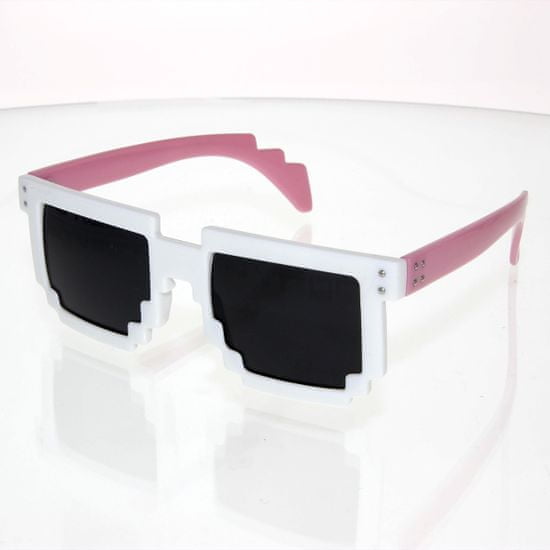 Oem slnečné okuliare hranaté Robot biela a ružová