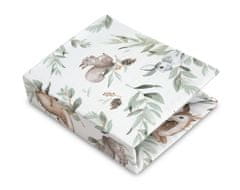Sensillo obliečka bavlnená deluxe na detský matrac 120x60, kamaráti z lesa - biela