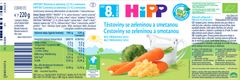 HiPP BIO Cestoviny so zeleninou a smotanou od uk. 8. mesiace, 6 x 220 g