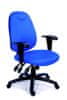 Manažérska stolička, textilná, čierna základňa, MaYAH, "Energetic", modrá, 10012-02 BLUE