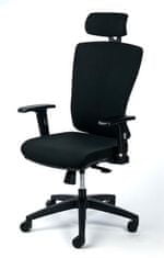 MAYAH Manažérska stolička "Greg", nastaviteľné podrúčky, textilné, čierna, čierna základňa, CM4006S BLACK