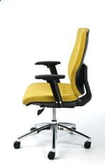 MAYAH Manažérska stolička "Sunshine", textilná, žltá, chrómovaná základňa, CM3005S YELLOW