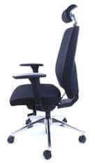 MAYAH Kancelárska stolička "Air", s nastaviteľnými podrúčkami, exkluzívne čierne čalúnenie, CM4013