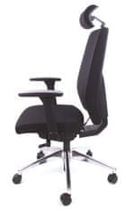 MAYAH Kancelárska stolička "Air", s nastaviteľnými podrúčkami, exkluzívne čierne čalúnenie, CM4013