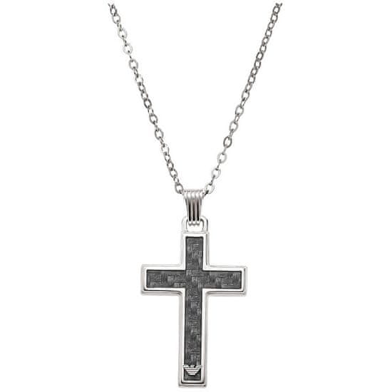 Emporio Armani Pánsky oceľový náhrdelník Kríž EGS1705040