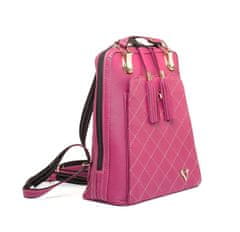VegaLM Kožený ruksak z pravej hovädzej kože s možnosťou nosenia ako kabelky vo farbe Fuchsia