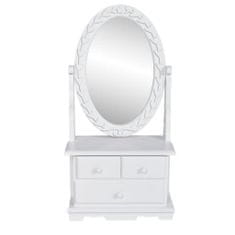 Vidaxl Toaletný stolík s oválnym polohovateľným zrkadlom, MDF
