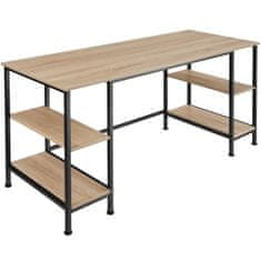 tectake Počítačový stôl Stoke 137x55x75cm - Industrial svetlé drevo, dub Sonoma