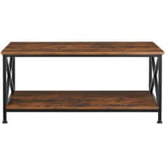 tectake Konferenčný stolík Pittsburgh 100x55x45,5cm - Industrial tmavé drevo