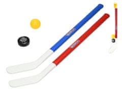 Mikro Trading Hokejka 71 cm 2 ks s loptičkou a pukom v sieťke