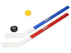 Mikro Trading Hokejka 71 cm 2 ks s loptičkou a pukom v sieťke