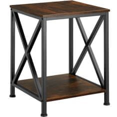 tectake Odkladací stolík Carlton 40,5x40,5x52,5cm - Industrial tmavé drevo