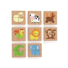 Viga Toys Drevené puzzle Magnetické puzzle Zvieratá Certifikát FSC