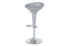 Autronic barová stolička, plast strieborný/chróm AUB-9002 SIL
