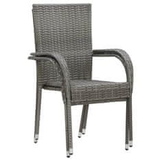 Petromila vidaXL Stohovateľné vonkajšie stoličky 2 ks, sivé, polyratan