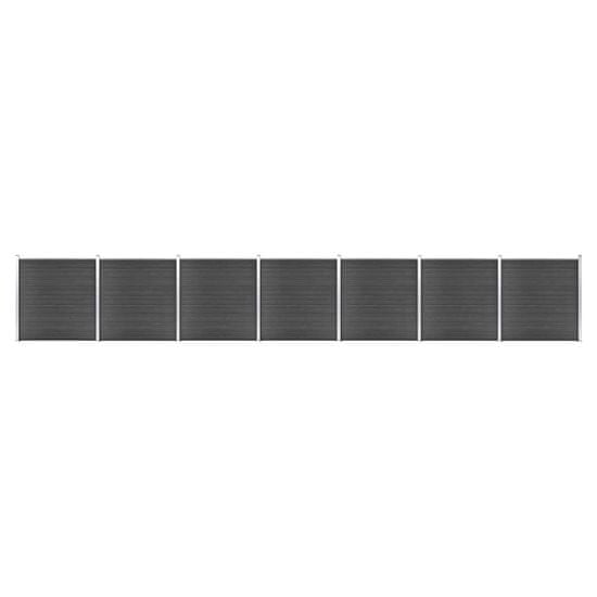 Petromila vidaXL Sada plotových panelov WPC 1218x186 cm čierna