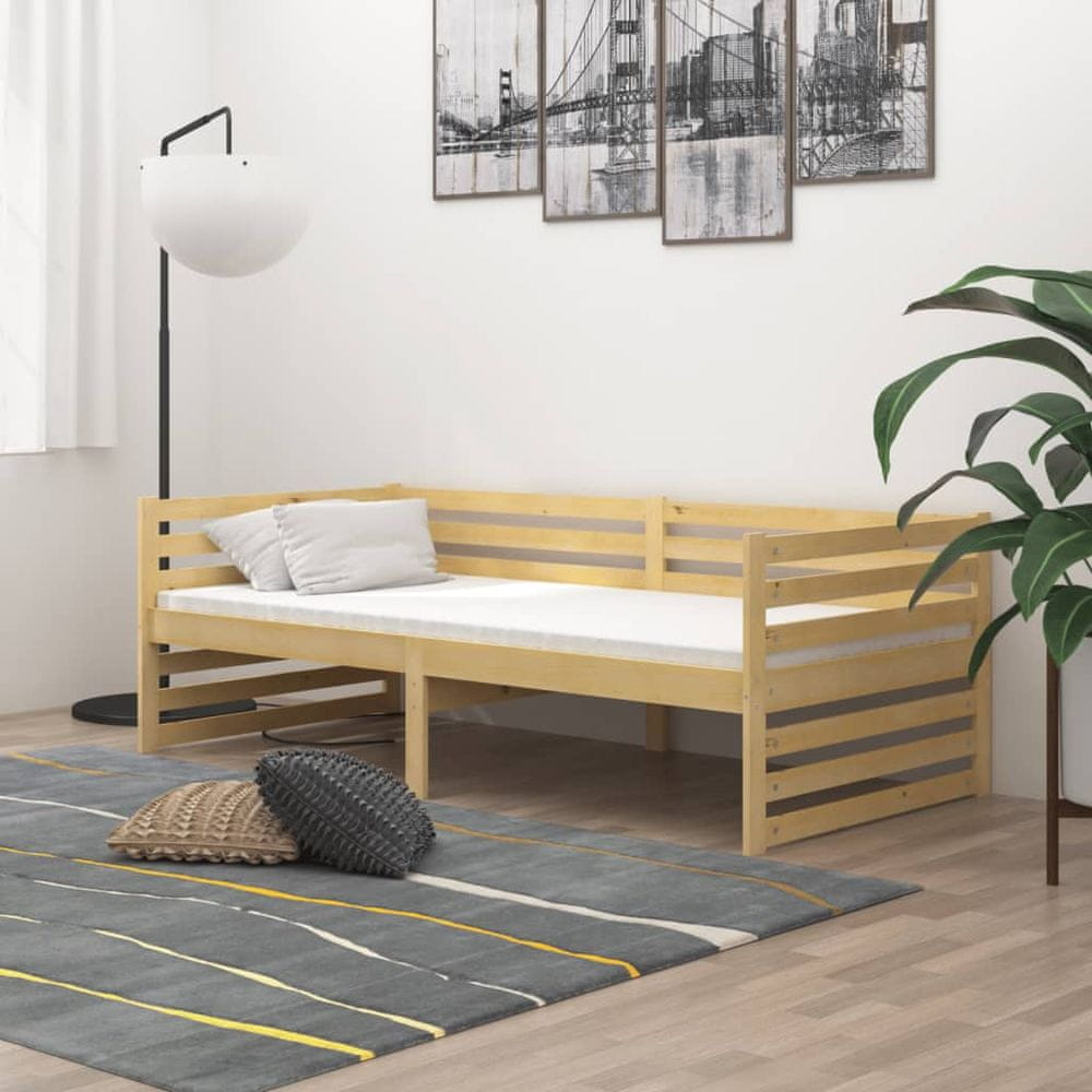 Vidaxl Denná posteľ s matracom 90x200 cm borovicové drevo