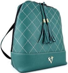 VegaLM Dámsky kožený ruksak z prírodnej kože v tmavo zelenej farbe