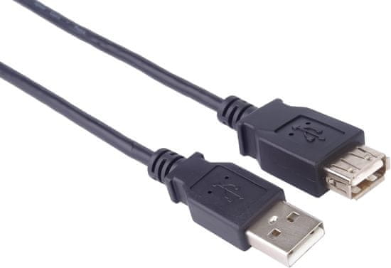 PremiumCord USB 2.0, A-A prodlužovací - 3m, čierna