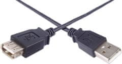 PremiumCord USB 2.0, A-A prodlužovací - 0,5m, čierna