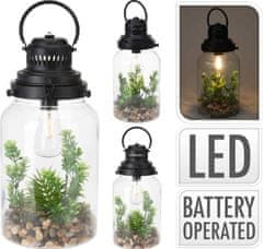 ProGarden Lampáš s LED žiarovkou a umelou rastlinou