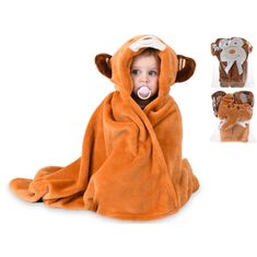 Wiky Detská deka zvieratko s kapucňou 100x75cm 3druhy