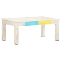 Vidaxl Konferenčný stolík, biely, 110 x 60 x 45 cm, mangové masívne drevo