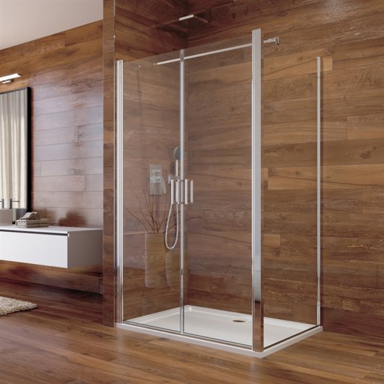 Mereo Lima sprchovací kút, 90x80x190 cm, lietacie dvere a pevný diel, sklo Point CK87562K - Mereo