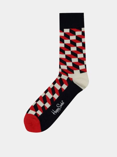 Happy Socks Červeno-bielo-modré unisex vzorované ponožky Happy Socks Filled Optic