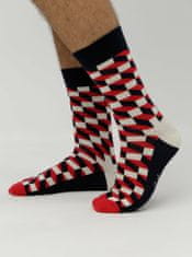 Happy Socks Červeno-bielo-modré unisex vzorované ponožky Happy Socks Filled Optic 36-40