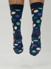Happy Socks Modré unisex ponožky s farebnými bodkami Happy Socks Big Dots 36-40