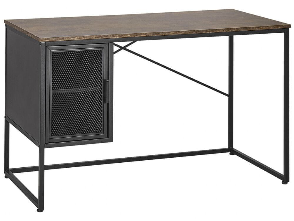 Beliani Písací stôl 118 x 60 cm tmavé drevo/čierna VINCE