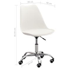 Vidaxl Kancelárske stoličky 2 ks biele umelá koža