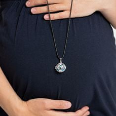 Těhotenská rolnička Dámsky náhrdelník modrá metalická rolnička Posolstvo K10PMM18