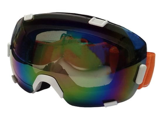 ACRAsport Lyžiarske okuliare s veľkými sklami B298 - biele