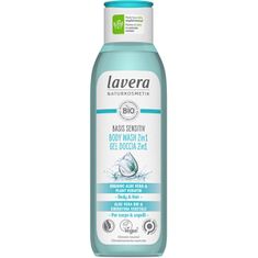 Lavera Sprchový gél na telo a vlasy s neutrálnou prírodnou vôňou pre suchú a citlivú pokožku 2 v 1 Basis se