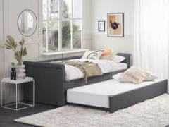 Beliani Rozkladacia posteľ 90 x 200 cm sivá LIBOURNE