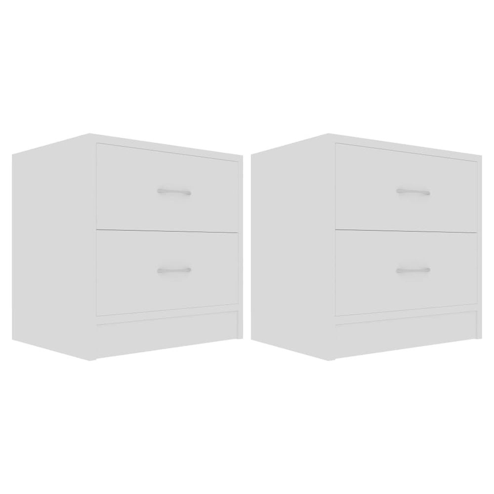 Vidaxl Nočné stolíky 2 ks, biele 40x30x40 cm, drevotrieska