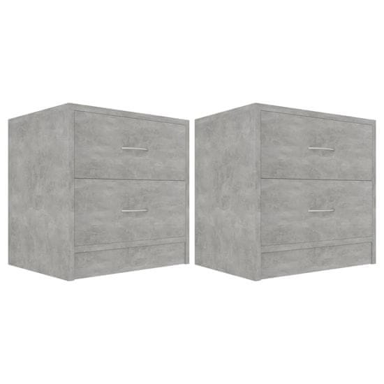 Vidaxl Nočné stolíky 2 ks, betónovo sivé 40x30x40 cm, drevotrieska