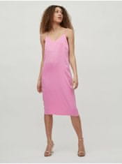 VILA Ružové basic šaty VILA Amazed L