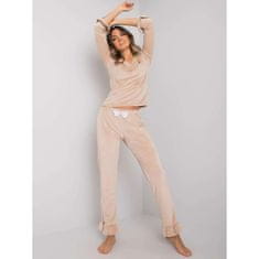 RUE PARIS Dámske velúrové pyžamo s nohavicami Camille RUE PARIS béžové RV-PI-7394.23X_381207 XL