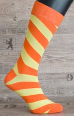 Happy  Veselé ponožky Prúžok vel. 36 - 40 oranžovožltej