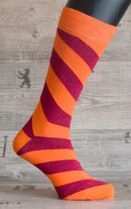 Happy  Veselé ponožky Prúžok vel. 36 - 40 oranžovočervené