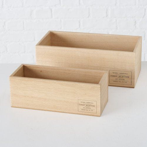 Boltze Boltz Dekoratívne drevený box Natural Set 2 ks