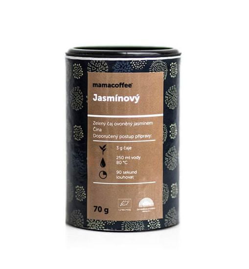 mamacoffee BIO zelený čínsky čaj 70 g Jazmínový - Tradičný s omamnou vôňou jazmínu