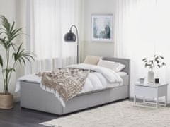 Beliani Rozkladacia čalúnená posteľ 90 x 200 cm svetlosivá MARMANDE